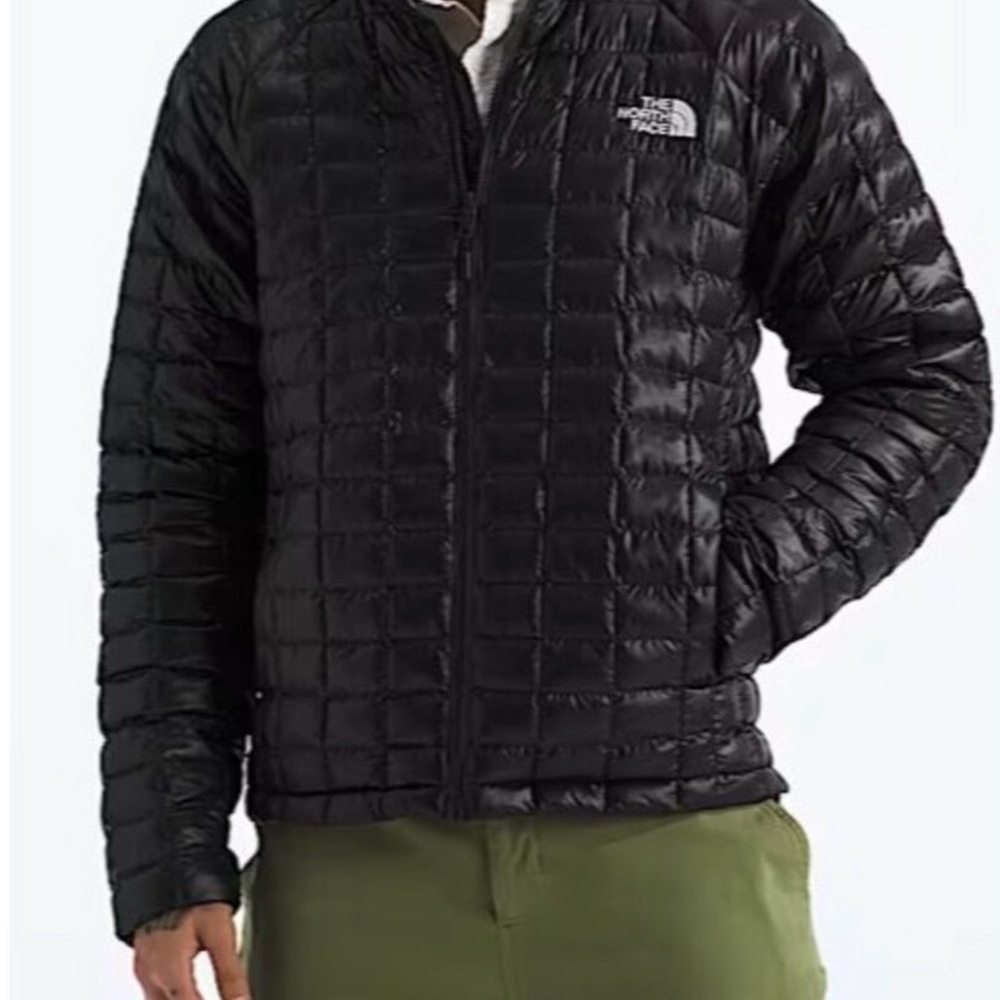 North Face Men's THERMOBALL Jacket TNF Black NF0A8D1P- Black Puffer Jacket